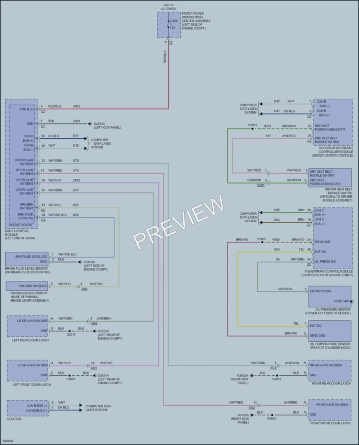 2019 Fiat 500L Warning Systems wiring diagram preview