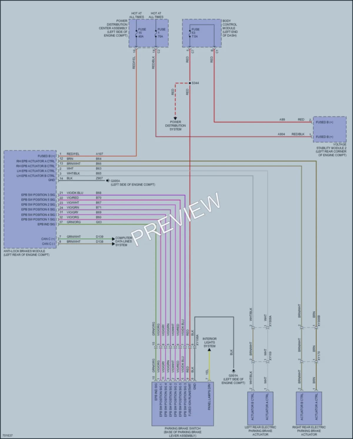2019 Fiat 500X Shift Interlock wiring diagram preview