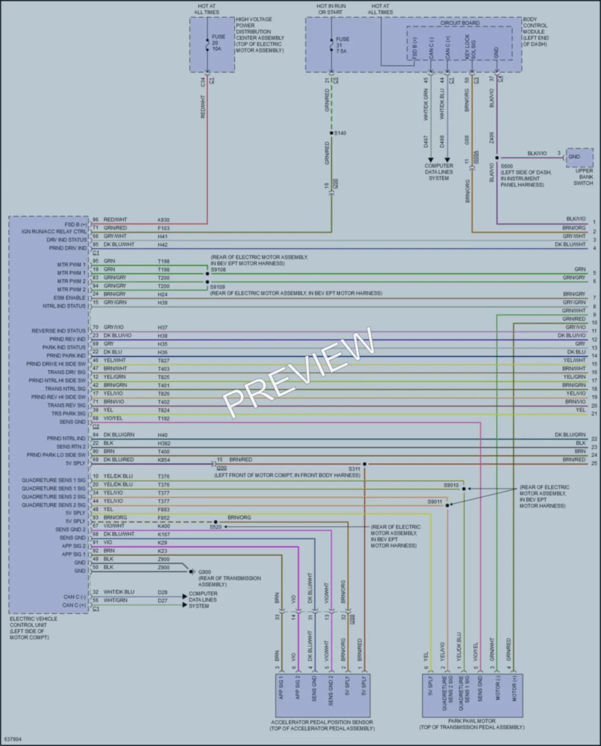 2019 Fiat 500e Transmission wiring diagram preview