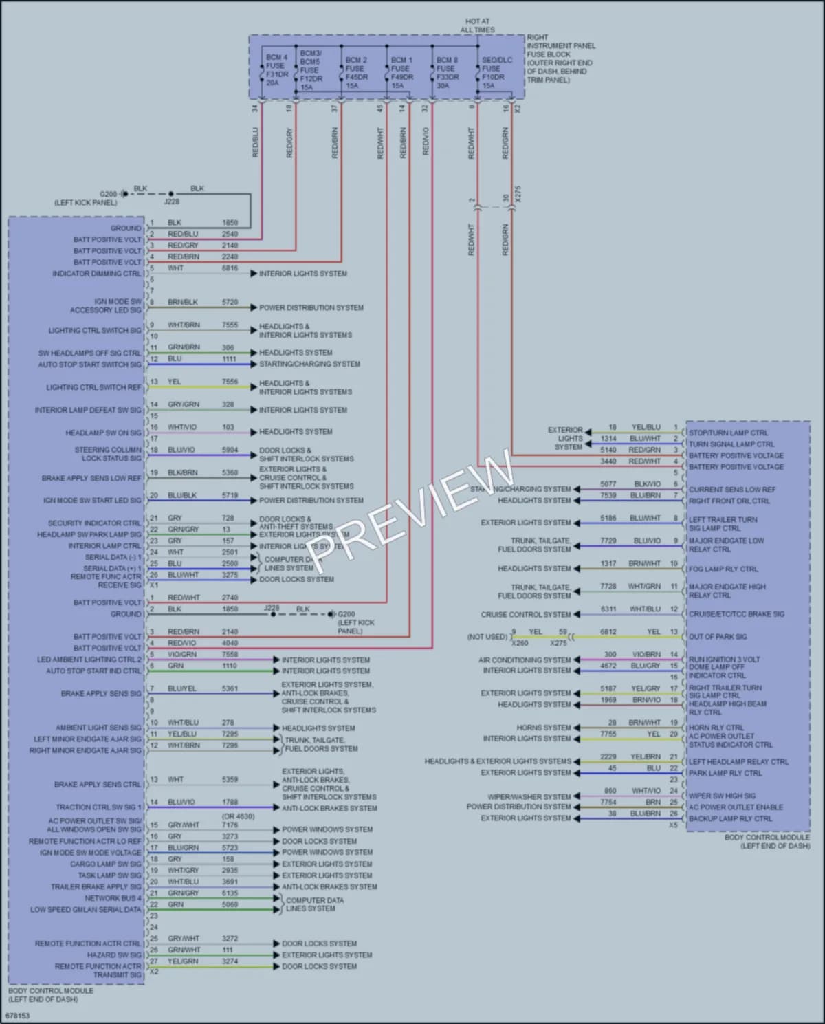 2019 GMC 1500Sierra Body Control Modules wiring diagram preview