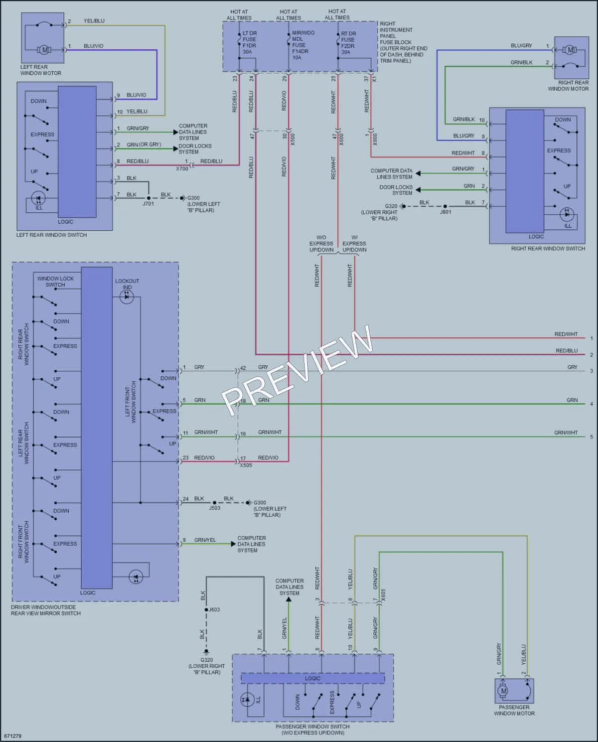 2019 GMC 1500Sierra Power Windows wiring diagram preview