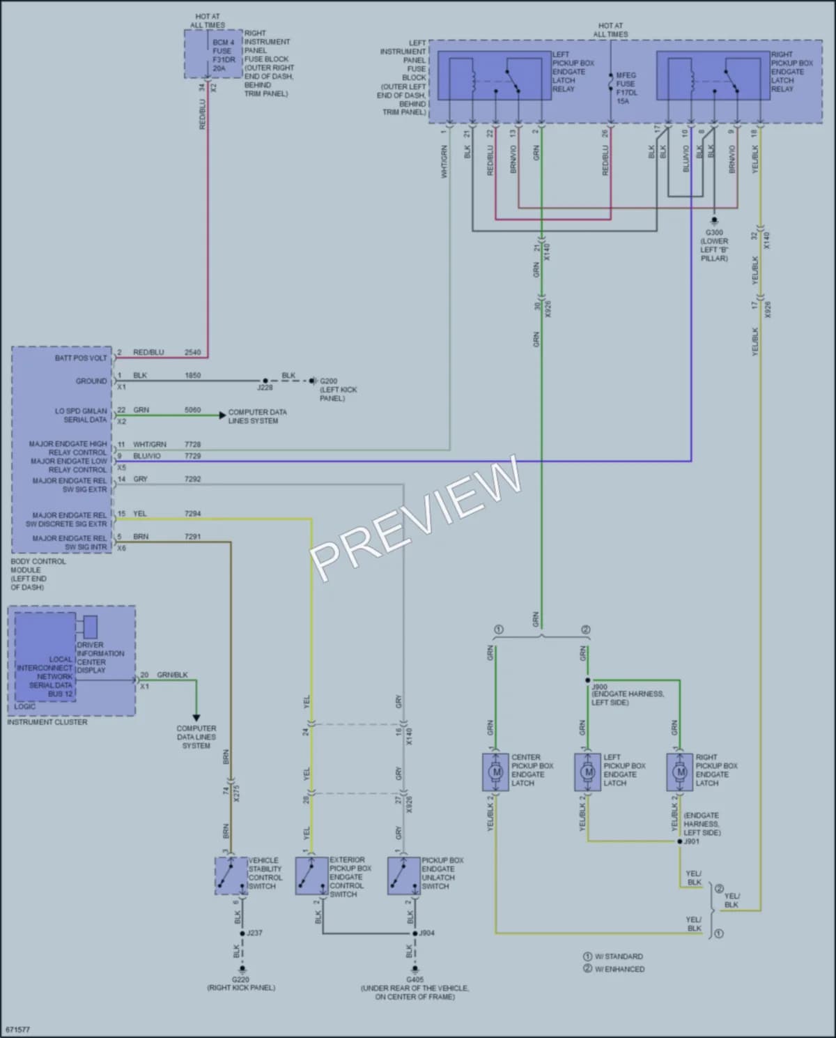 2019 GMC 1500Sierra Trunk Tailgate Fuel Door wiring diagram preview