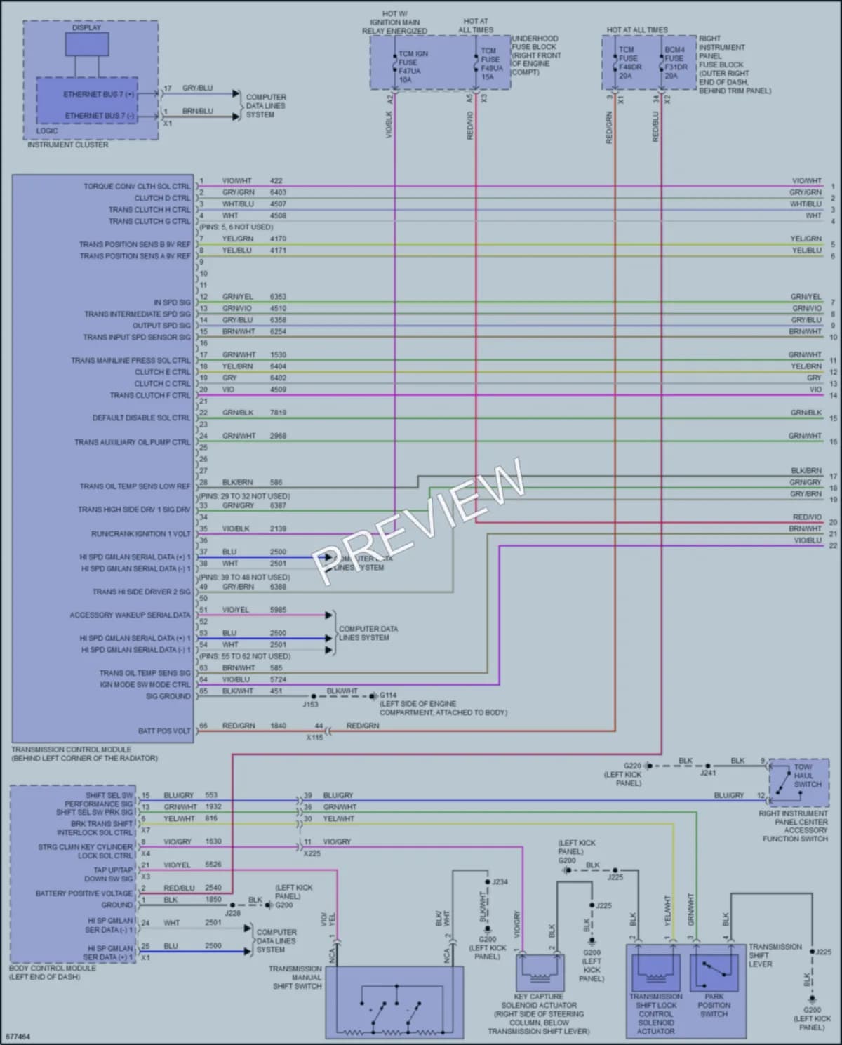 2019 GMC 1500SierraDenali Transmission wiring diagram preview