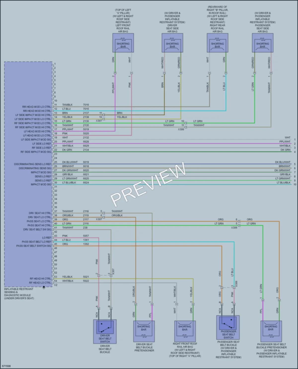 2019 GMC 2500Savana Supplemental Restraints wiring diagram preview