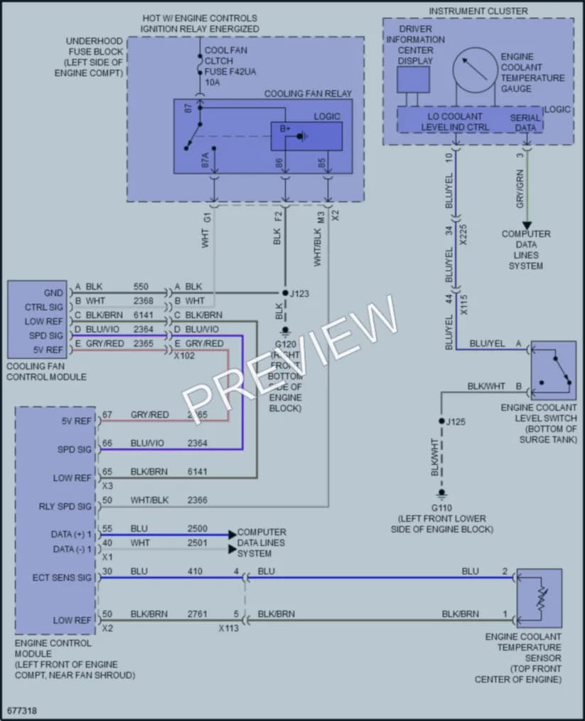 2019 GMC 3500HDSierraDenali Cooling Fan wiring diagram preview