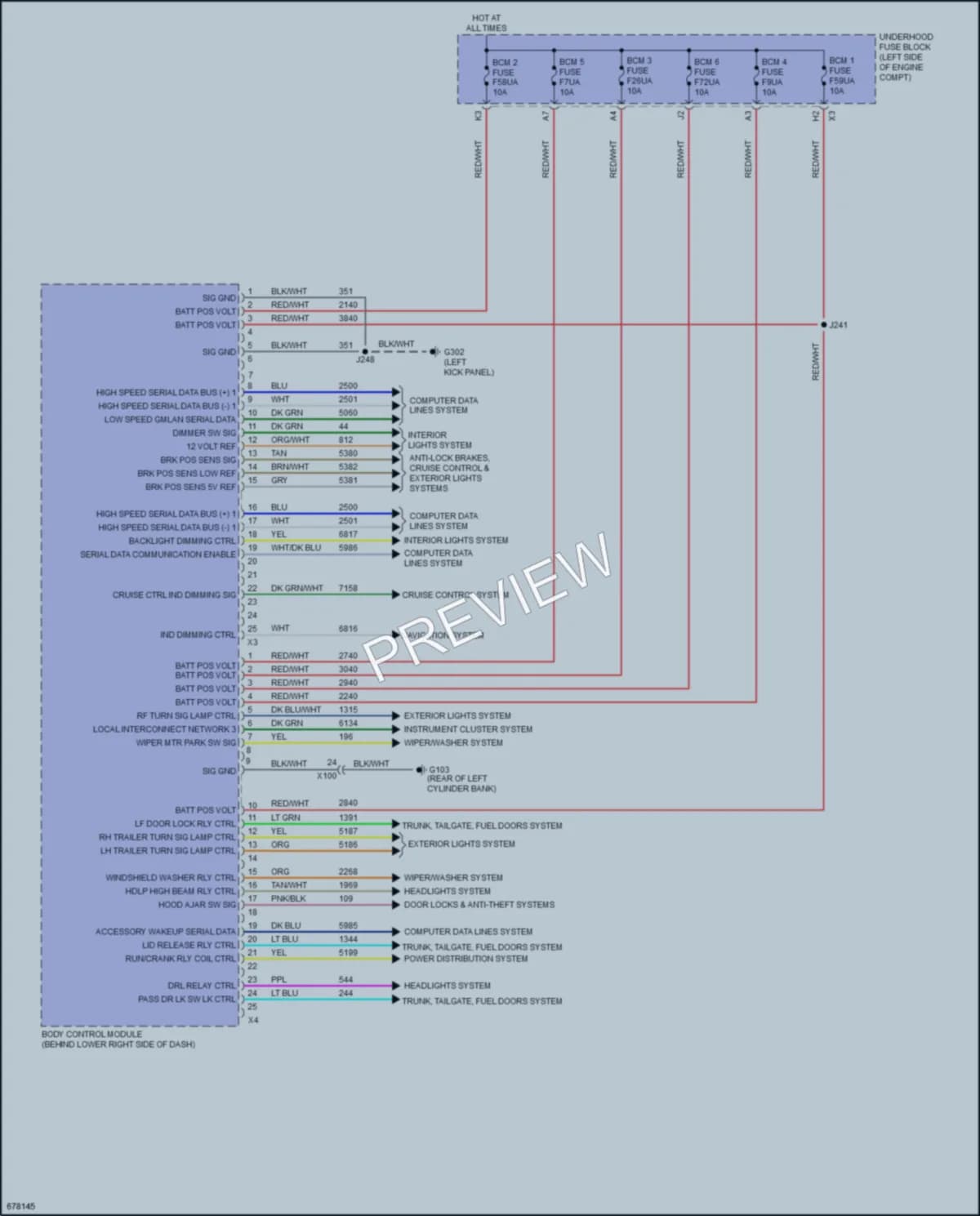 2019 GMC 3500Savana Body Control Modules wiring diagram preview