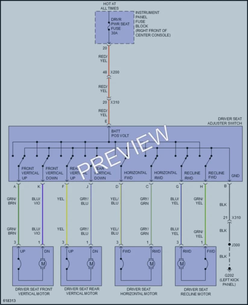 2019 GMC AcadiaDenali Power Seats wiring diagram preview