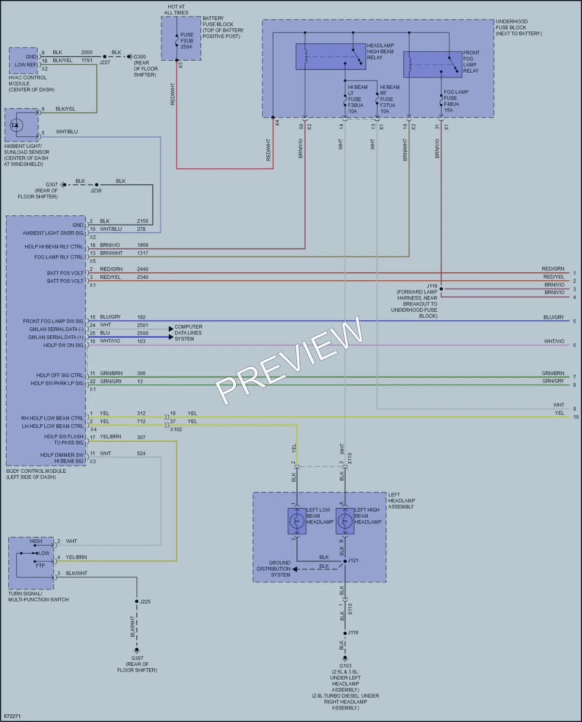 2019 GMC CanyonDenali Headlights wiring diagram preview
