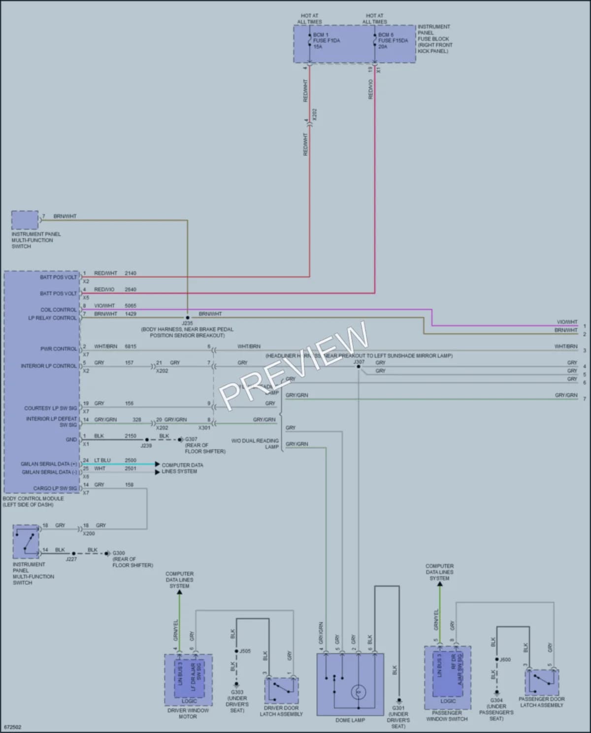 2019 GMC CanyonDenali Interior Lights wiring diagram preview