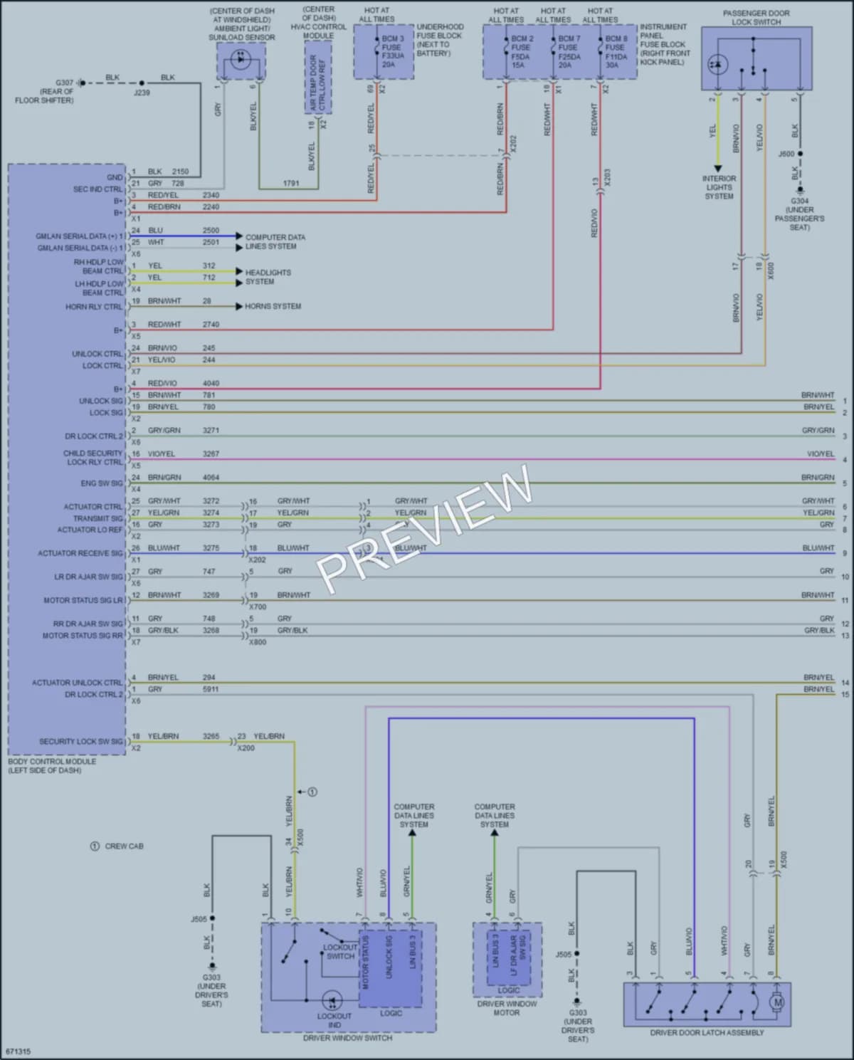 2019 GMC CanyonDenali Power Door Locks wiring diagram preview