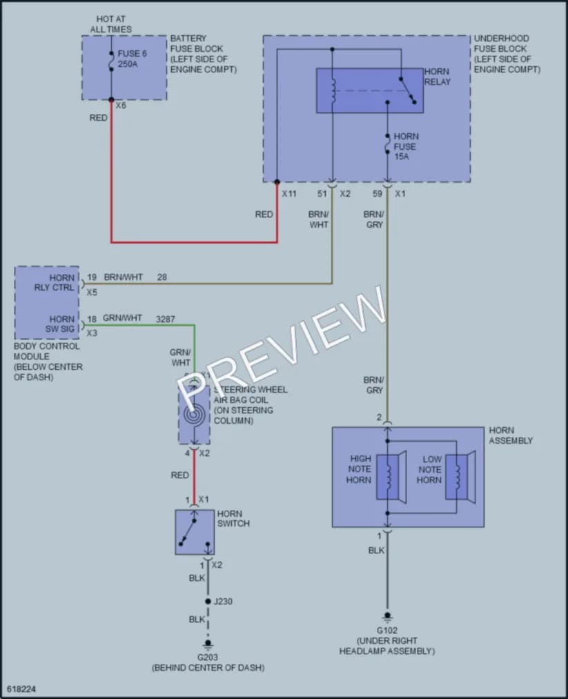 2019 GMC Terrain Horn wiring diagram preview