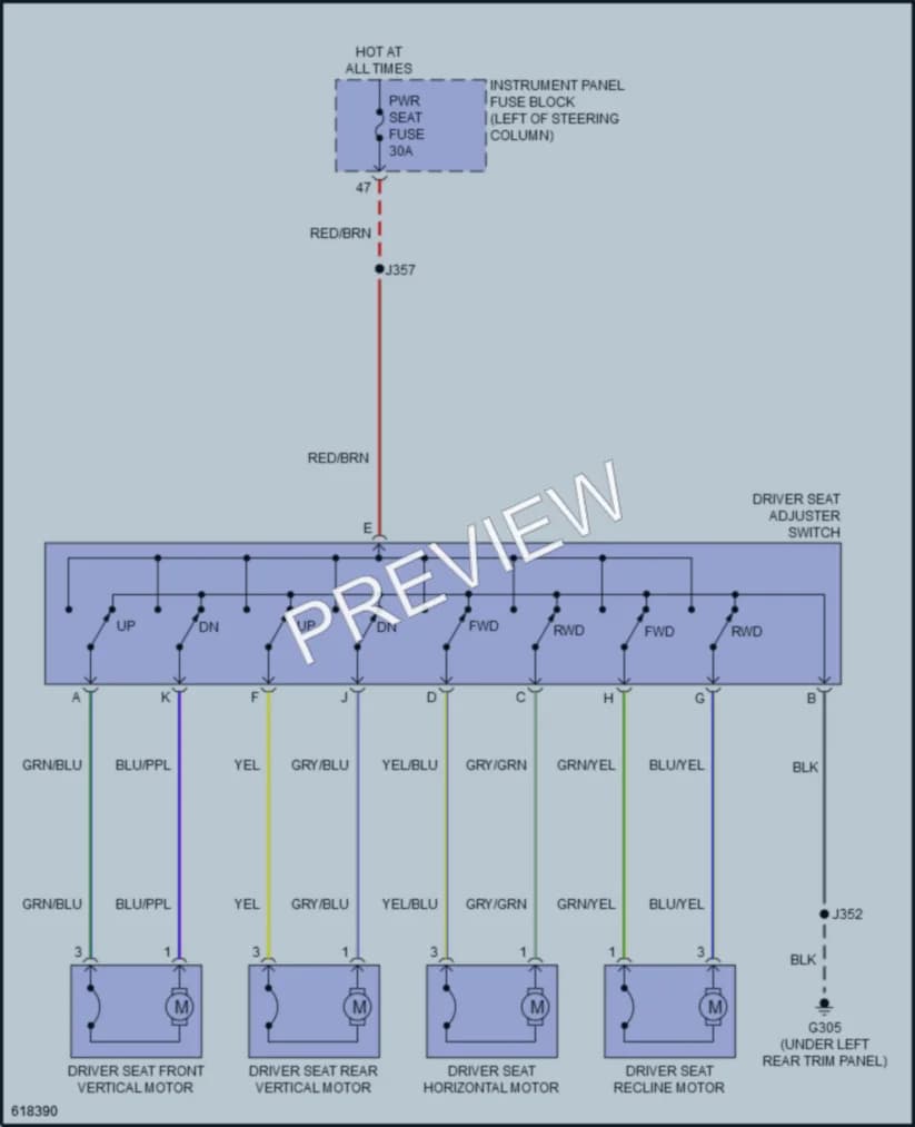 2019 GMC Terrain Power Seats wiring diagram preview
