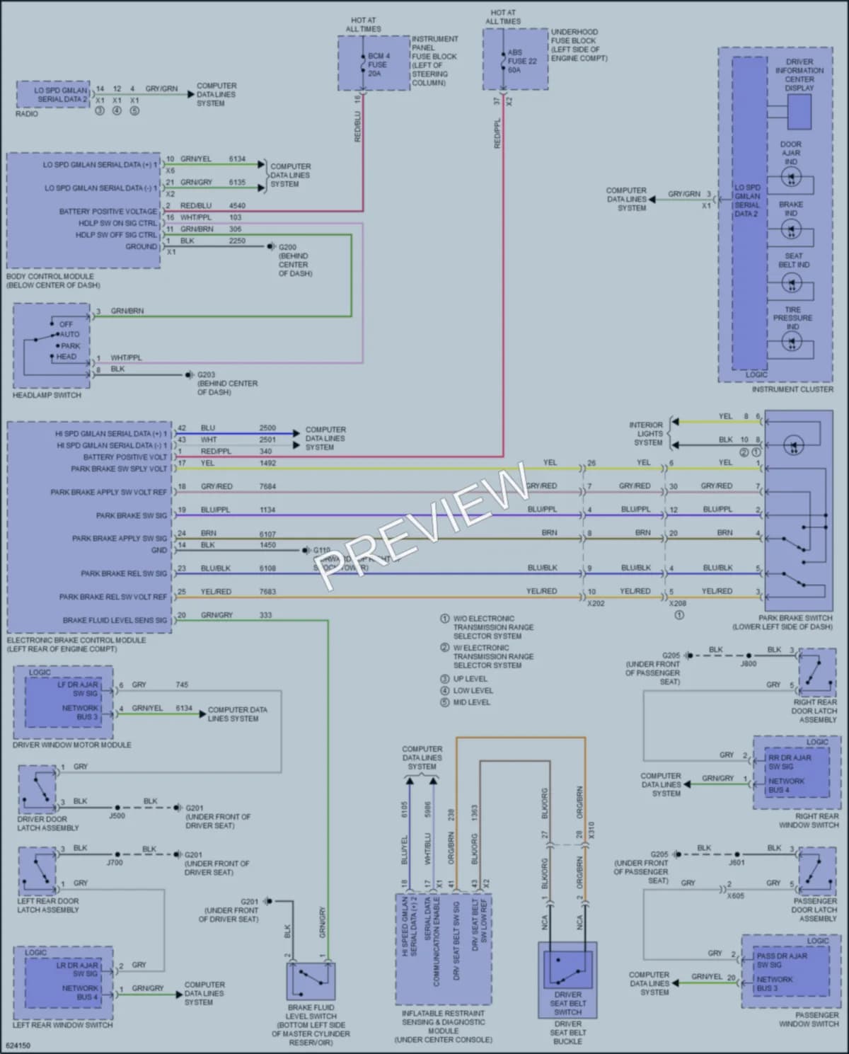 2019 GMC Terrain Warning Systems wiring diagram preview