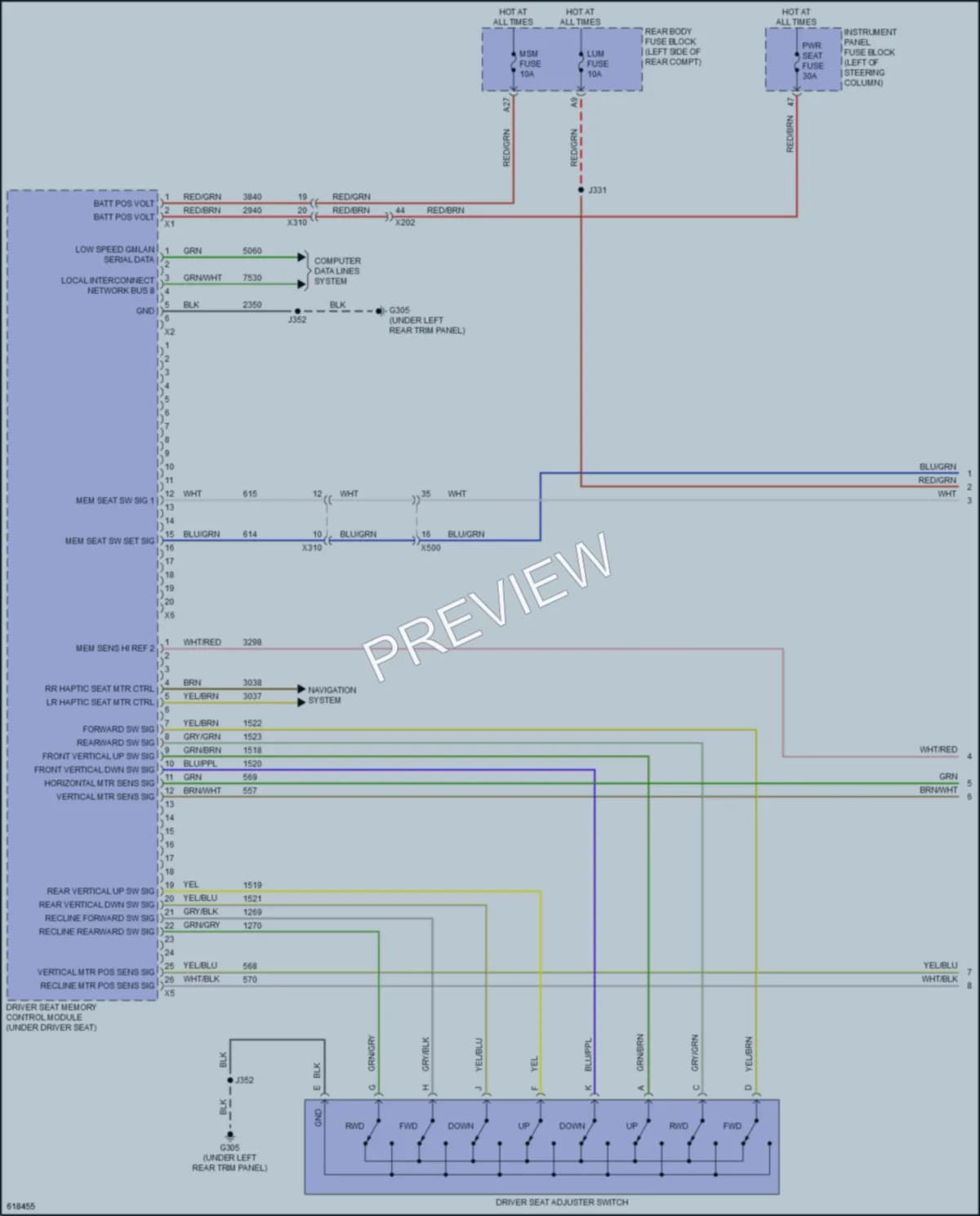 2019 GMC TerrainDenali Memory Systems wiring diagram preview