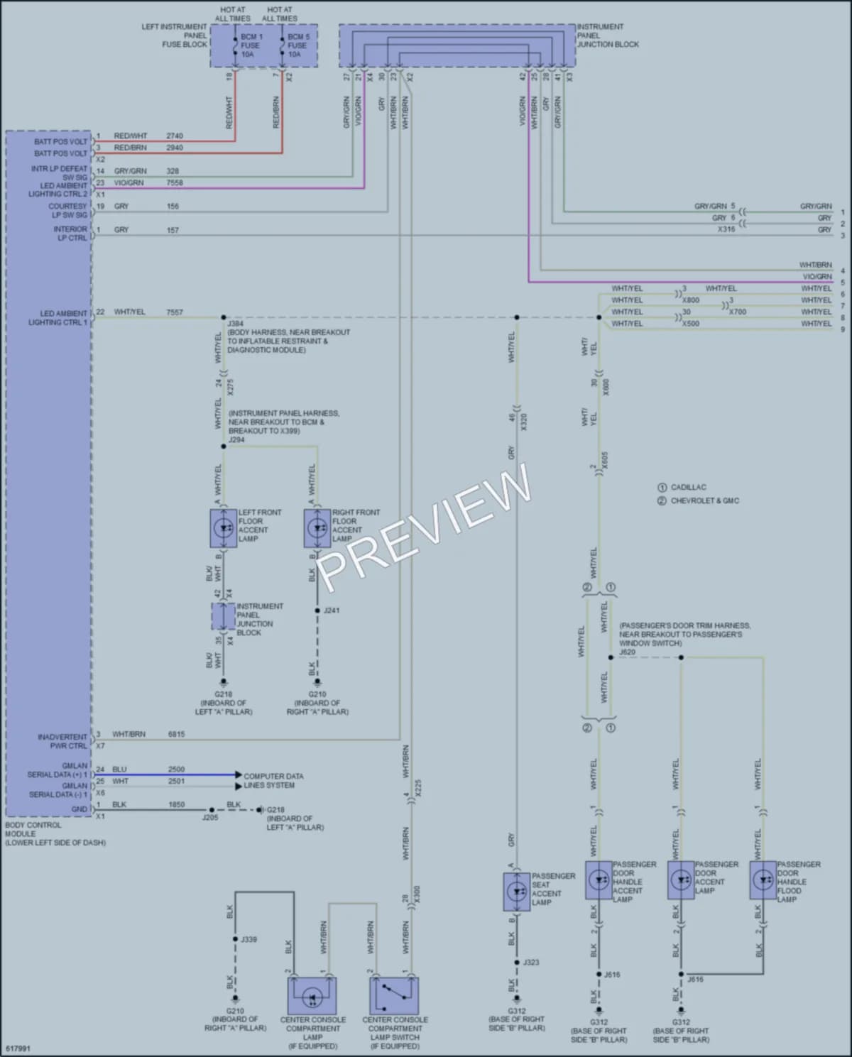 2019 GMC YukonDenali Interior Lights wiring diagram preview