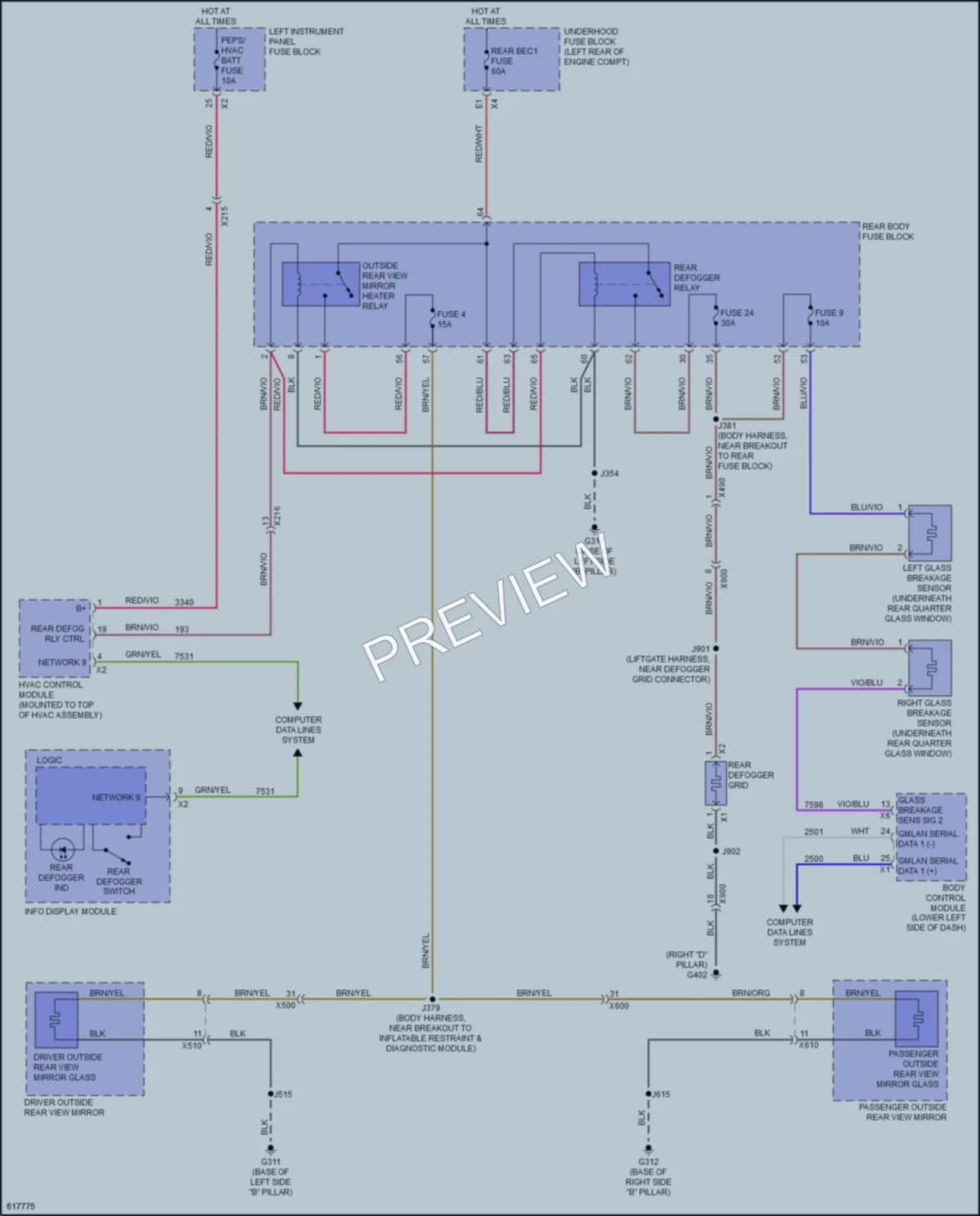 2019 GMC YukonXLDenali Defoggers wiring diagram preview