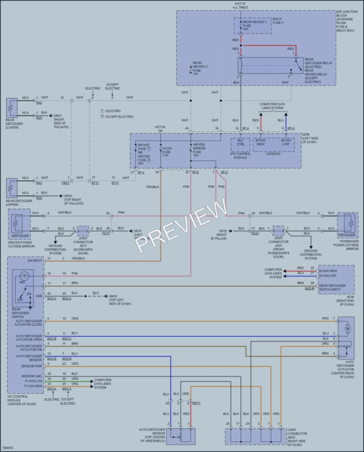 2019 Hyundai IoniqHybrid Defoggers wiring diagram preview