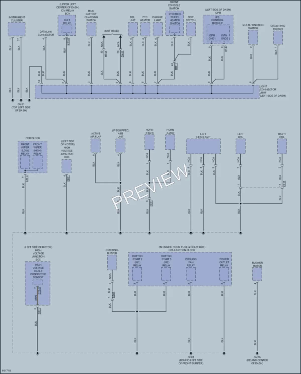 2019 Hyundai IoniqHybrid Ground Distribution wiring diagram preview