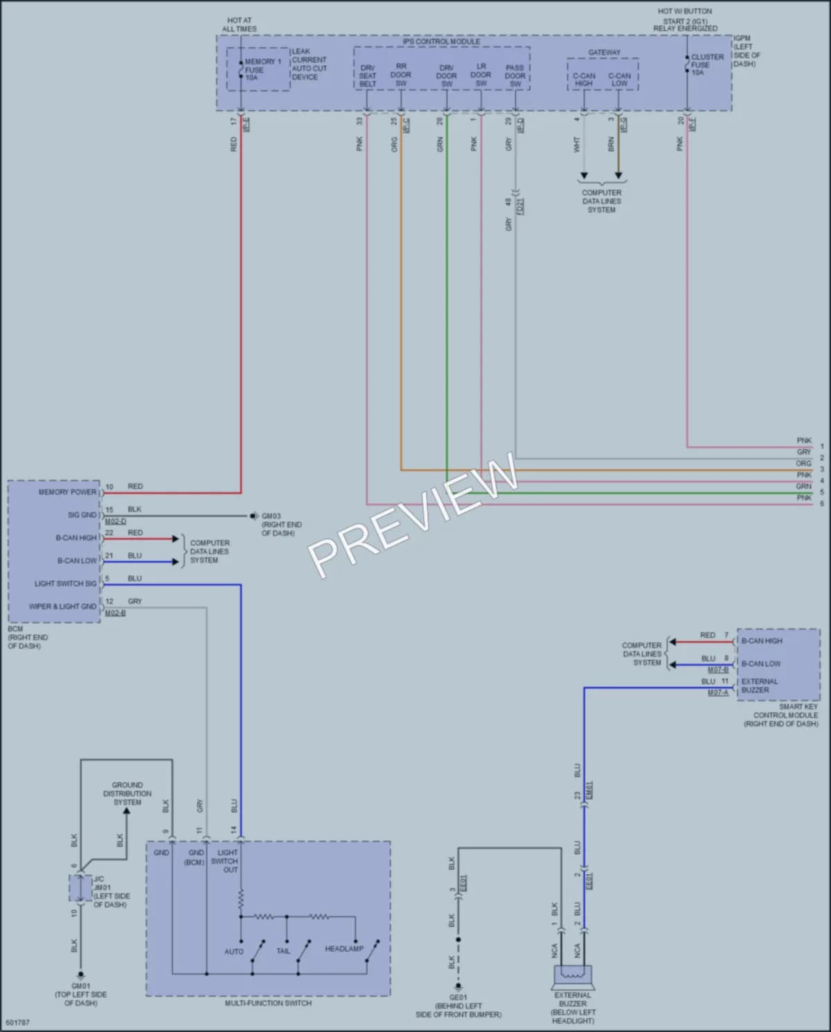 2019 Hyundai IoniqHybrid Warning Systems wiring diagram preview