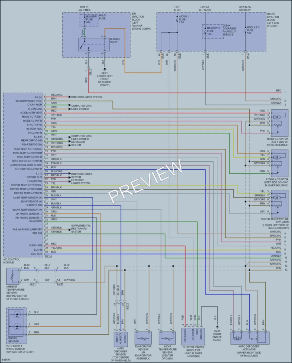 2019 Hyundai SantaFeXL Air Conditioning wiring diagram preview