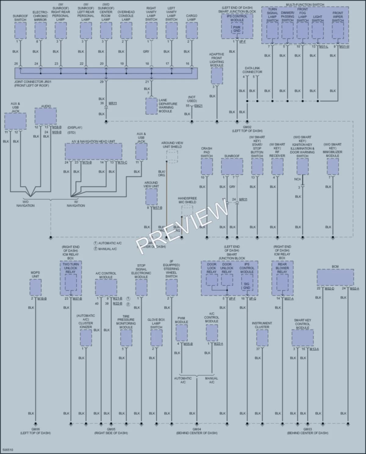 2019 Hyundai SantaFeXL Ground Distribution wiring diagram preview