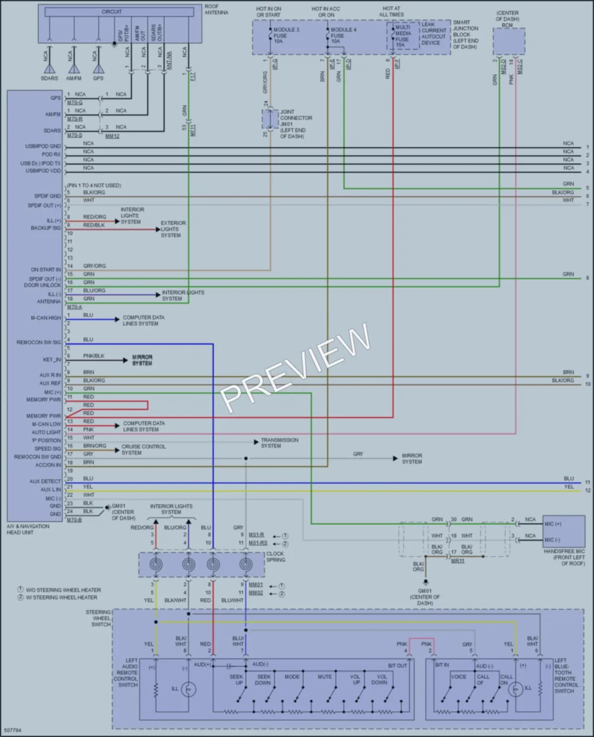 2019 Hyundai SantaFeXL Radio wiring diagram preview