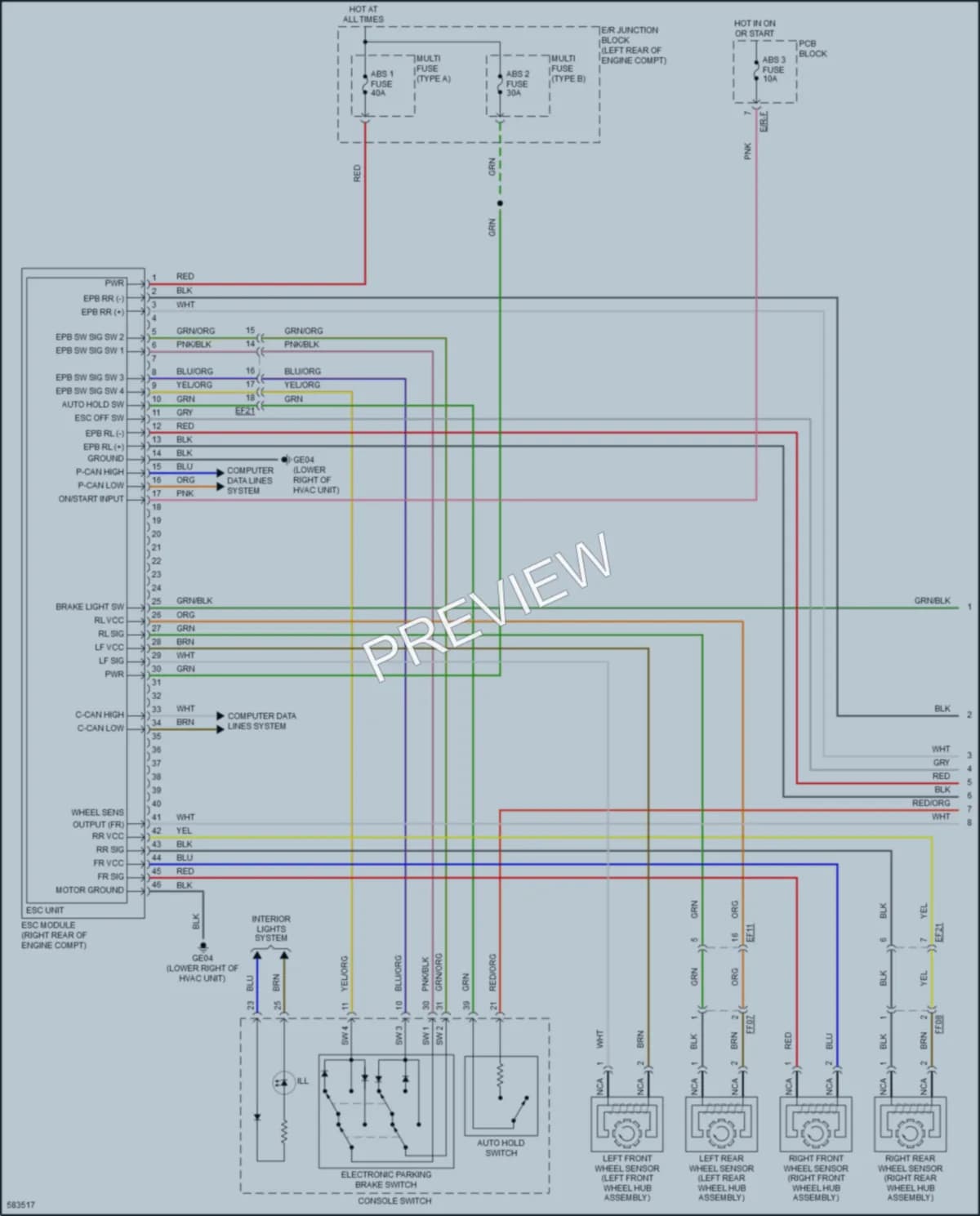 2019 Kia Cadenza Anti Lock Brakes wiring diagram preview