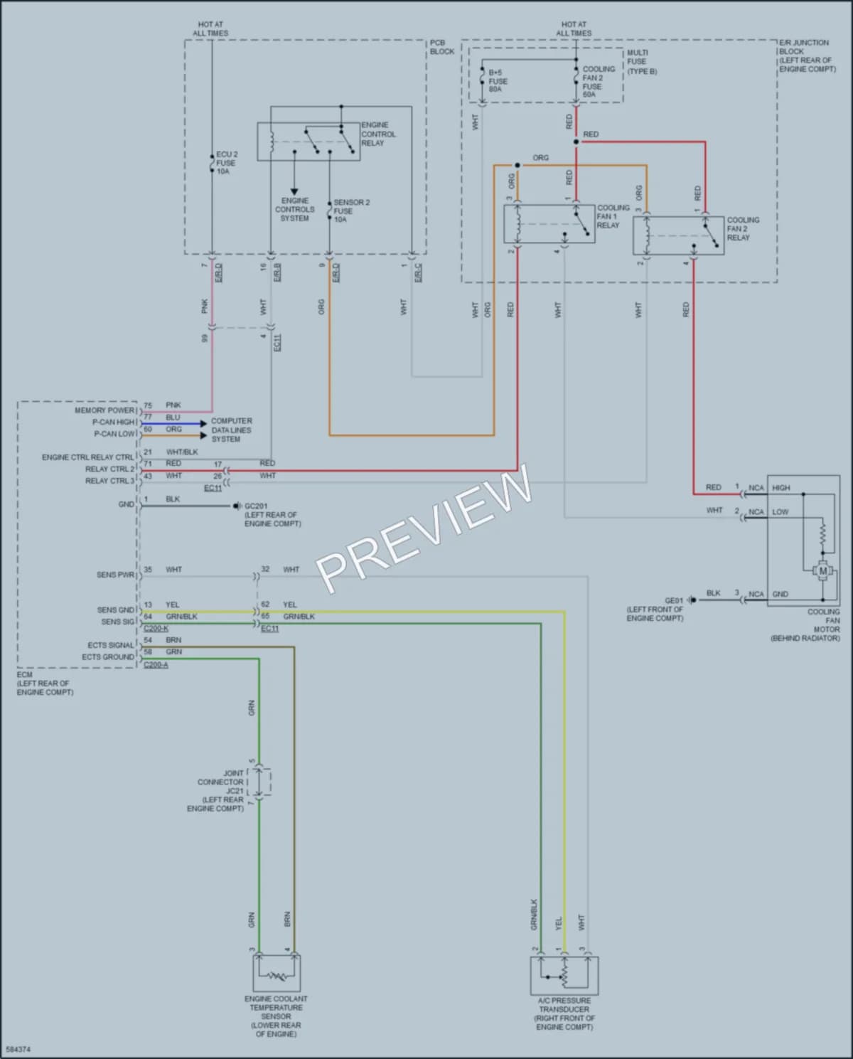 2019 Kia Cadenza Cooling Fan wiring diagram preview