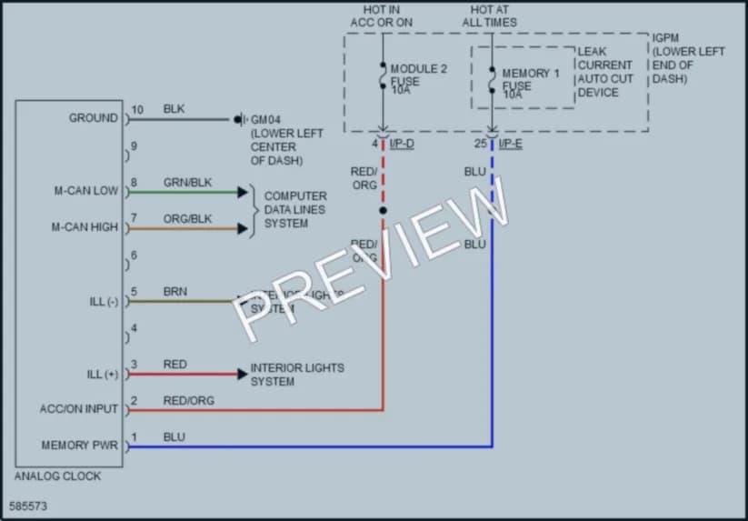 2019 Kia Cadenza Instrument Cluster wiring diagram preview