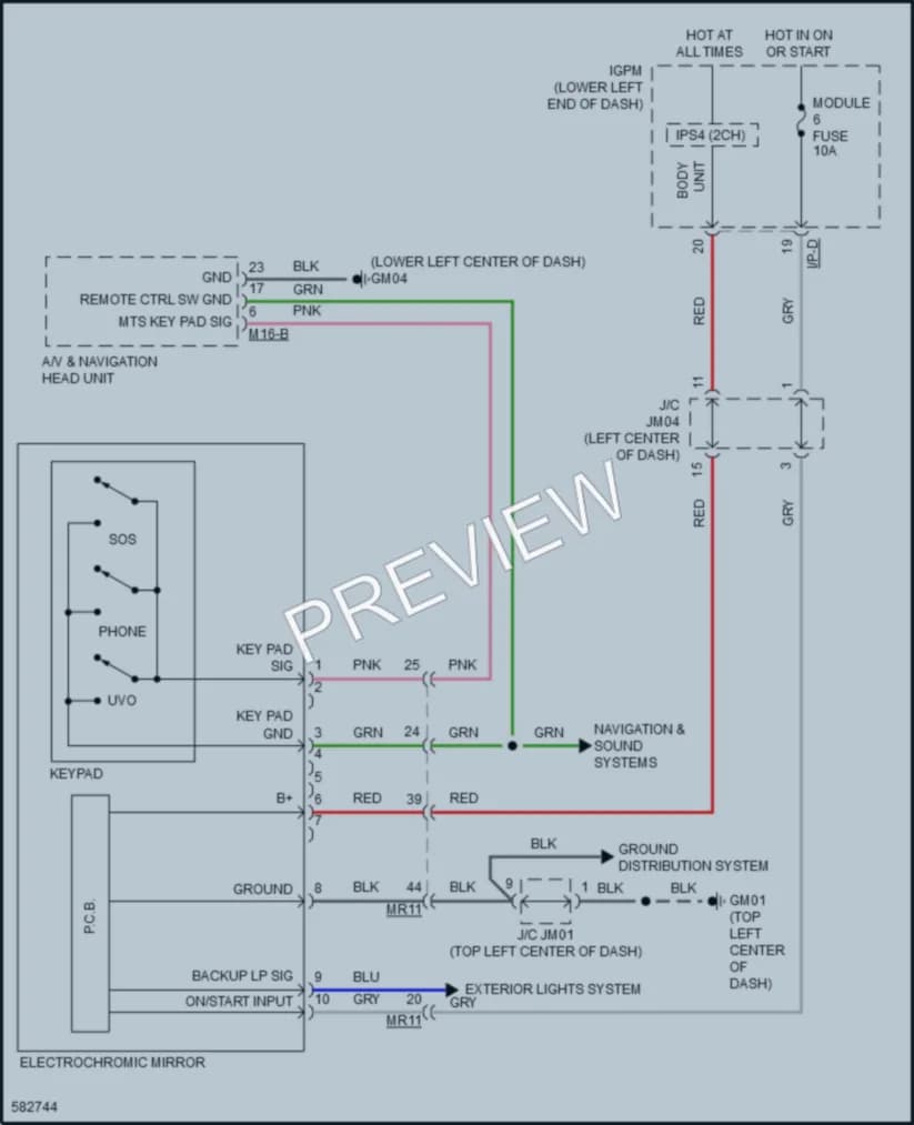 2019 Kia Cadenza Power Mirrors wiring diagram preview