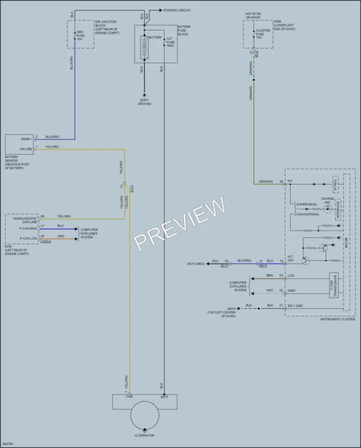 2019 Kia Cadenza Starting Charging wiring diagram preview