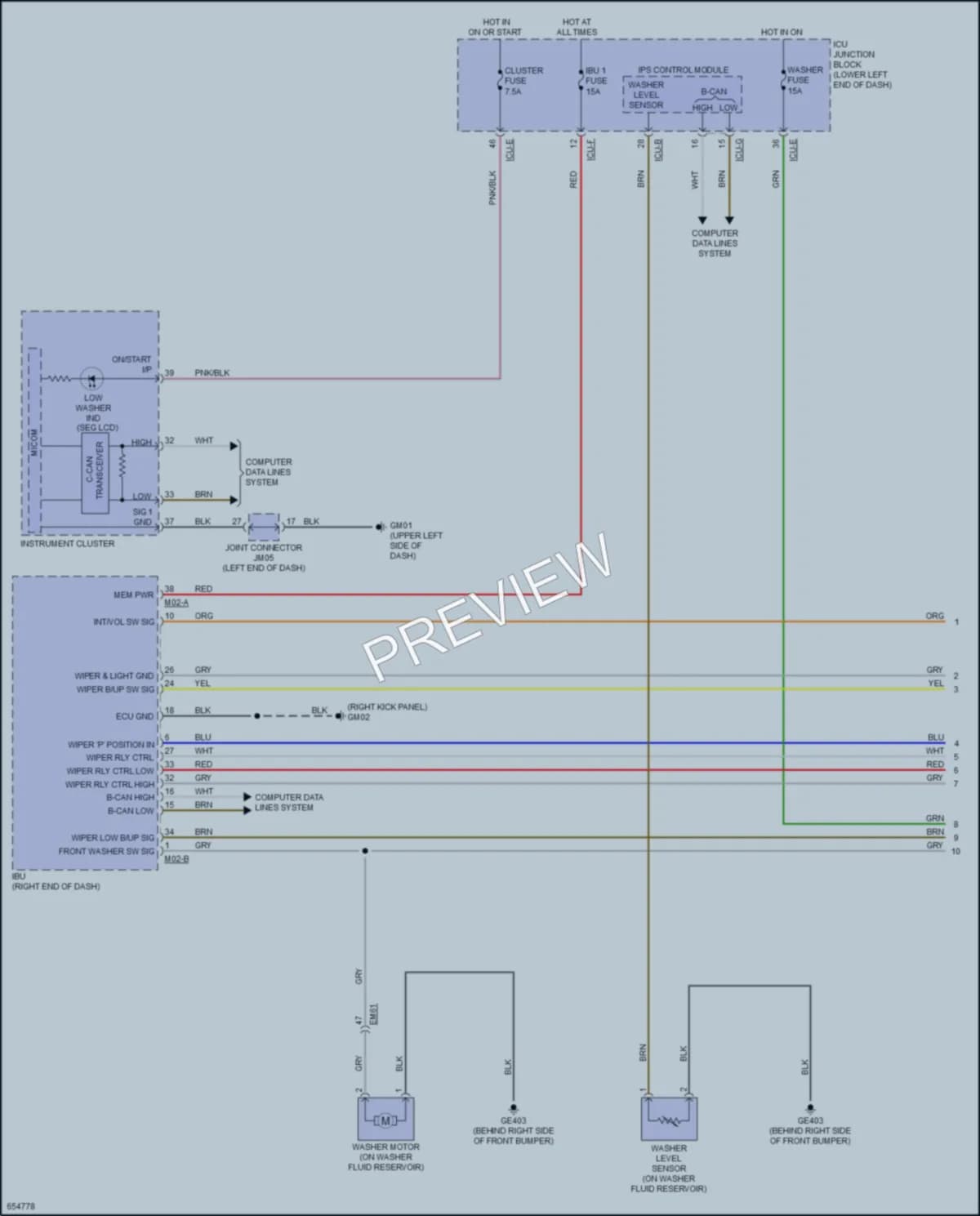 2019 Kia Forte Wiper Washer wiring diagram preview