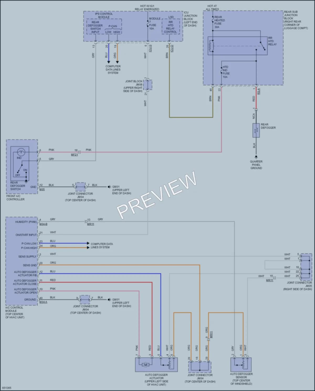 2019 Kia K900 Defoggers wiring diagram preview