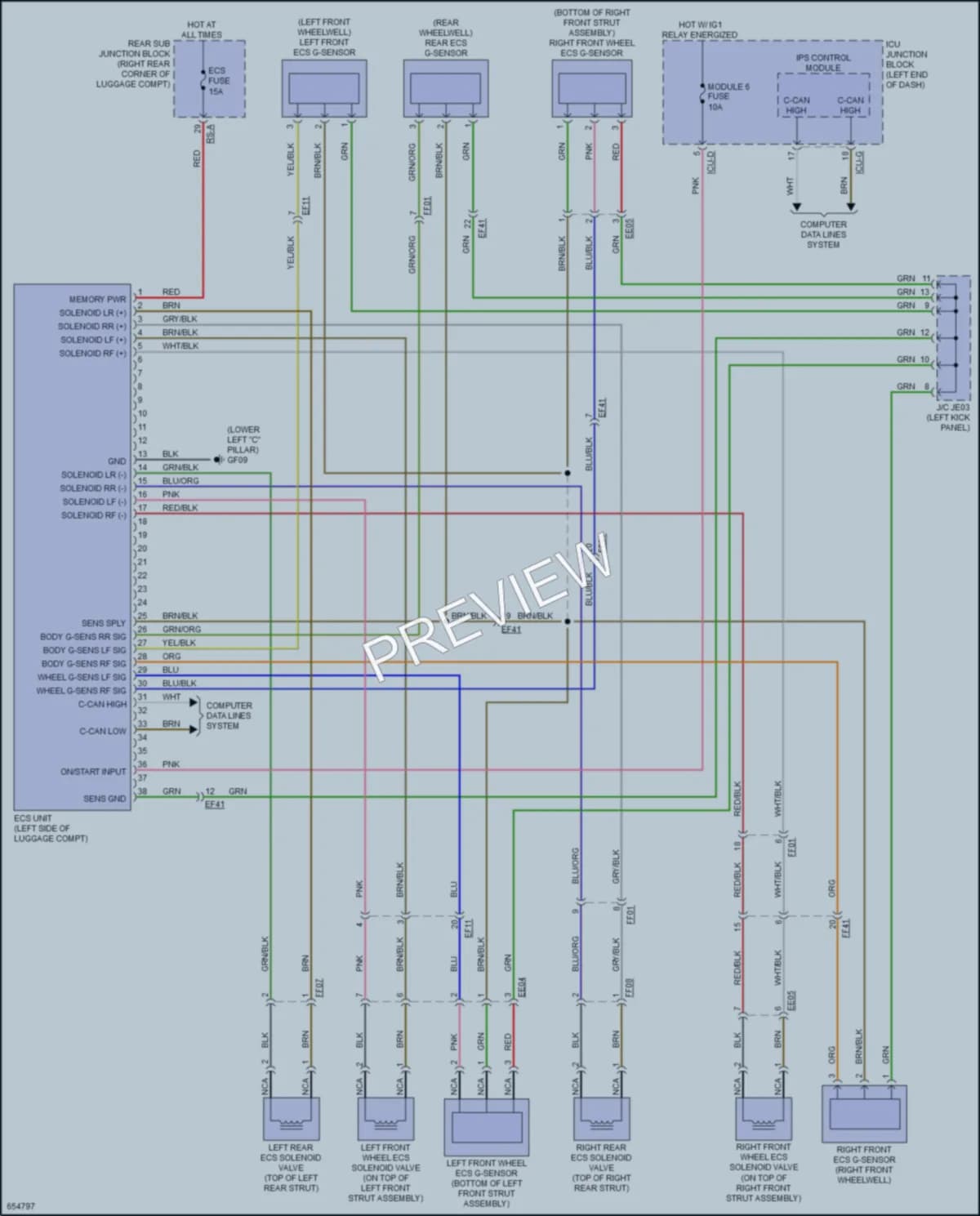 2019 Kia K900 Electronic Suspension wiring diagram preview