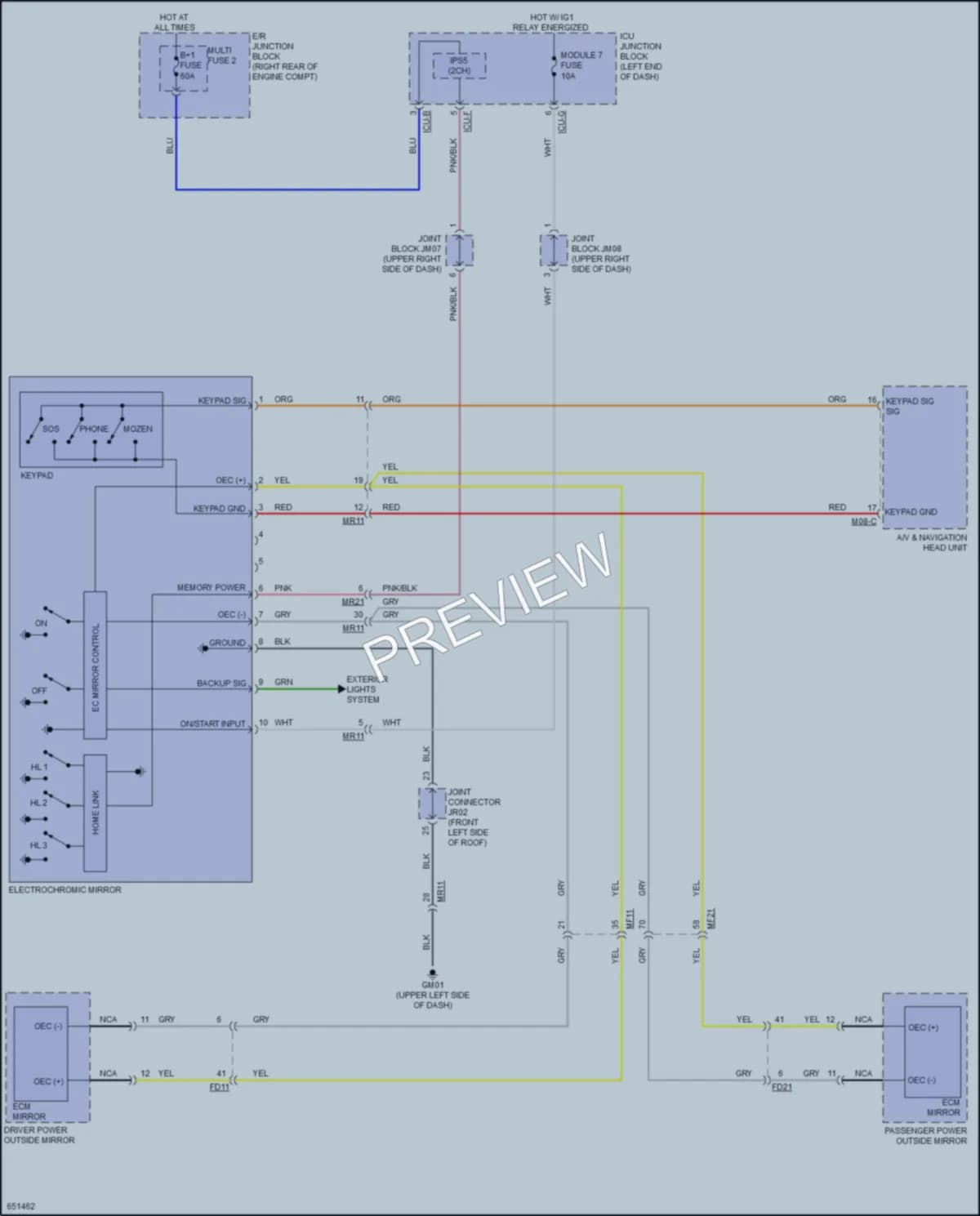 2019 Kia K900 Power Mirrors wiring diagram preview