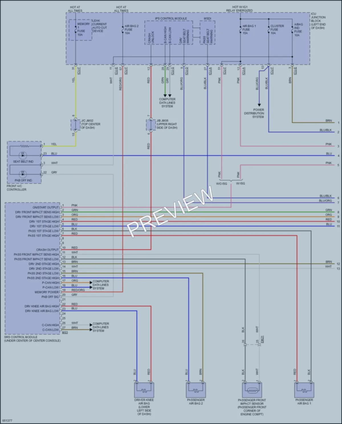 2019 Kia K900 Supplemental Restraints wiring diagram preview