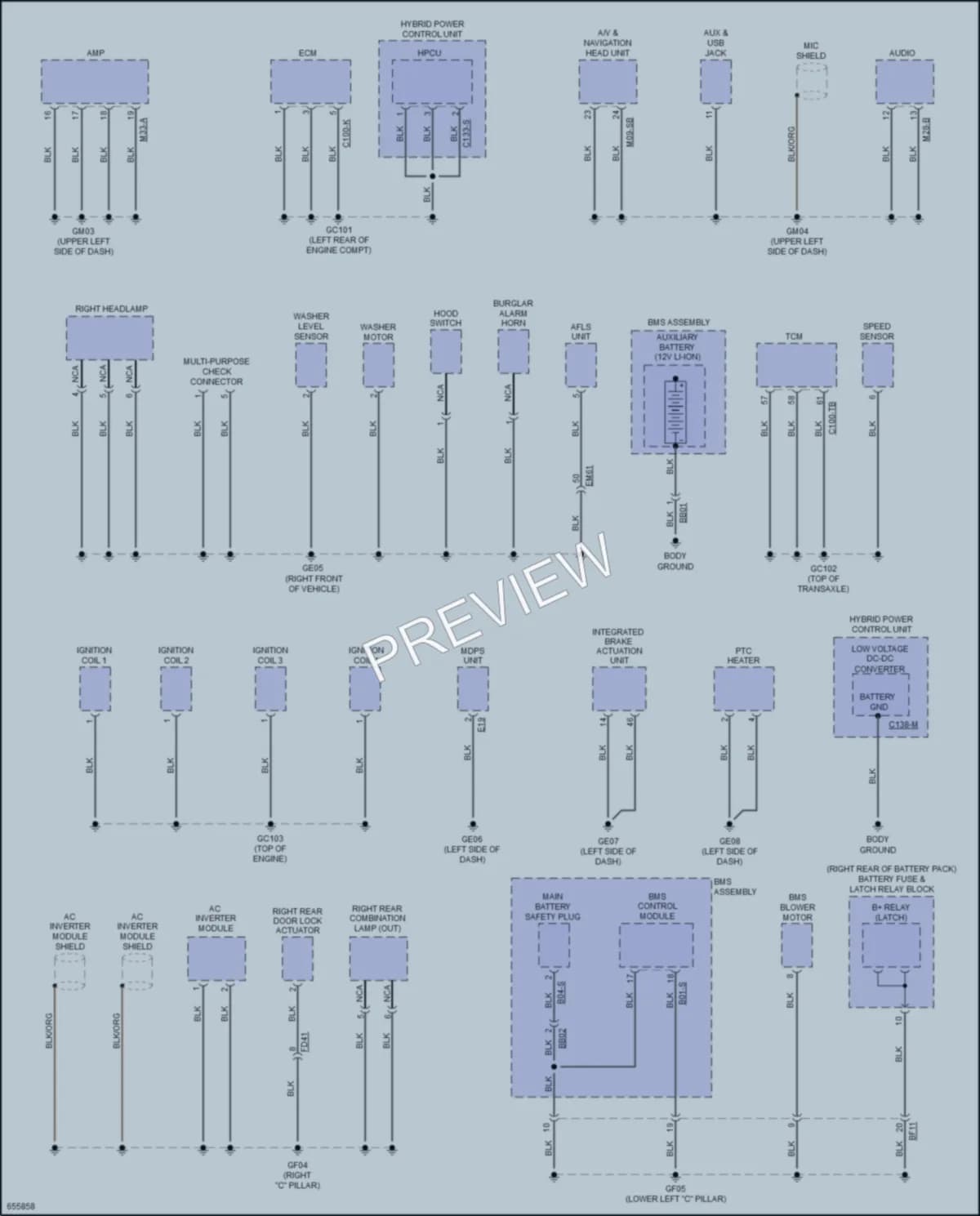 2019 Kia Niro Ground Distribution wiring diagram preview