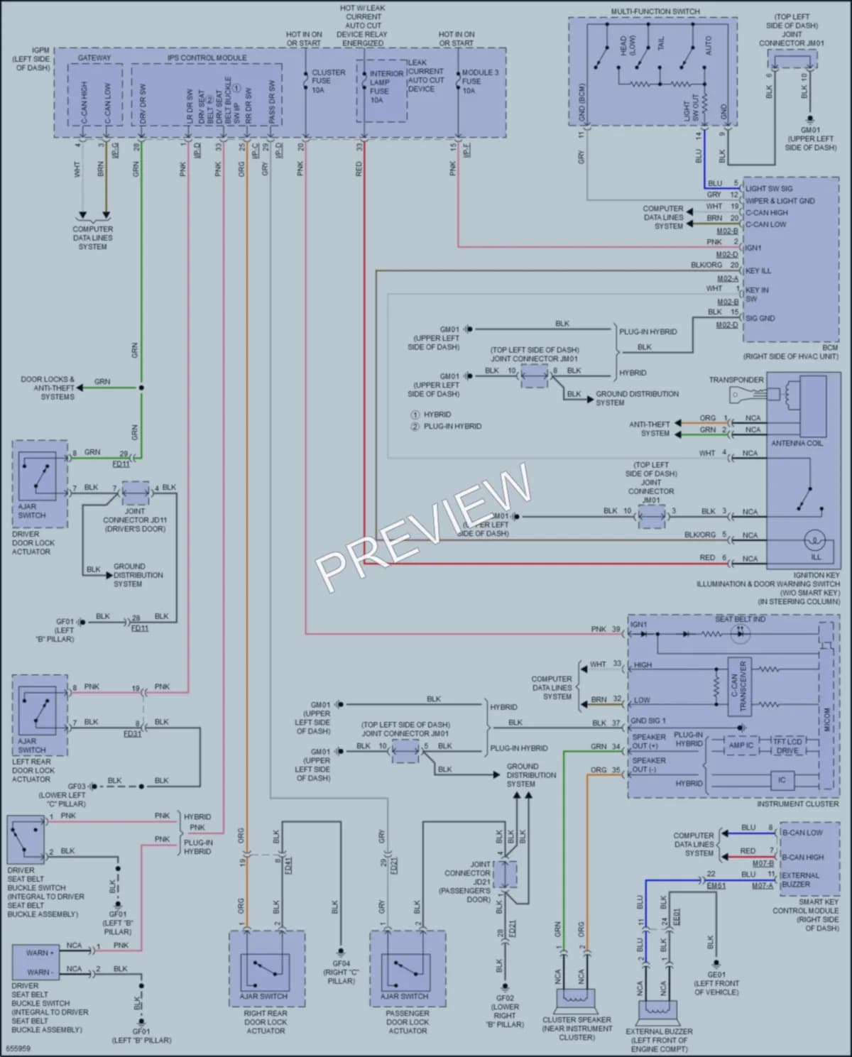 2019 Kia Niro Warning Systems wiring diagram preview
