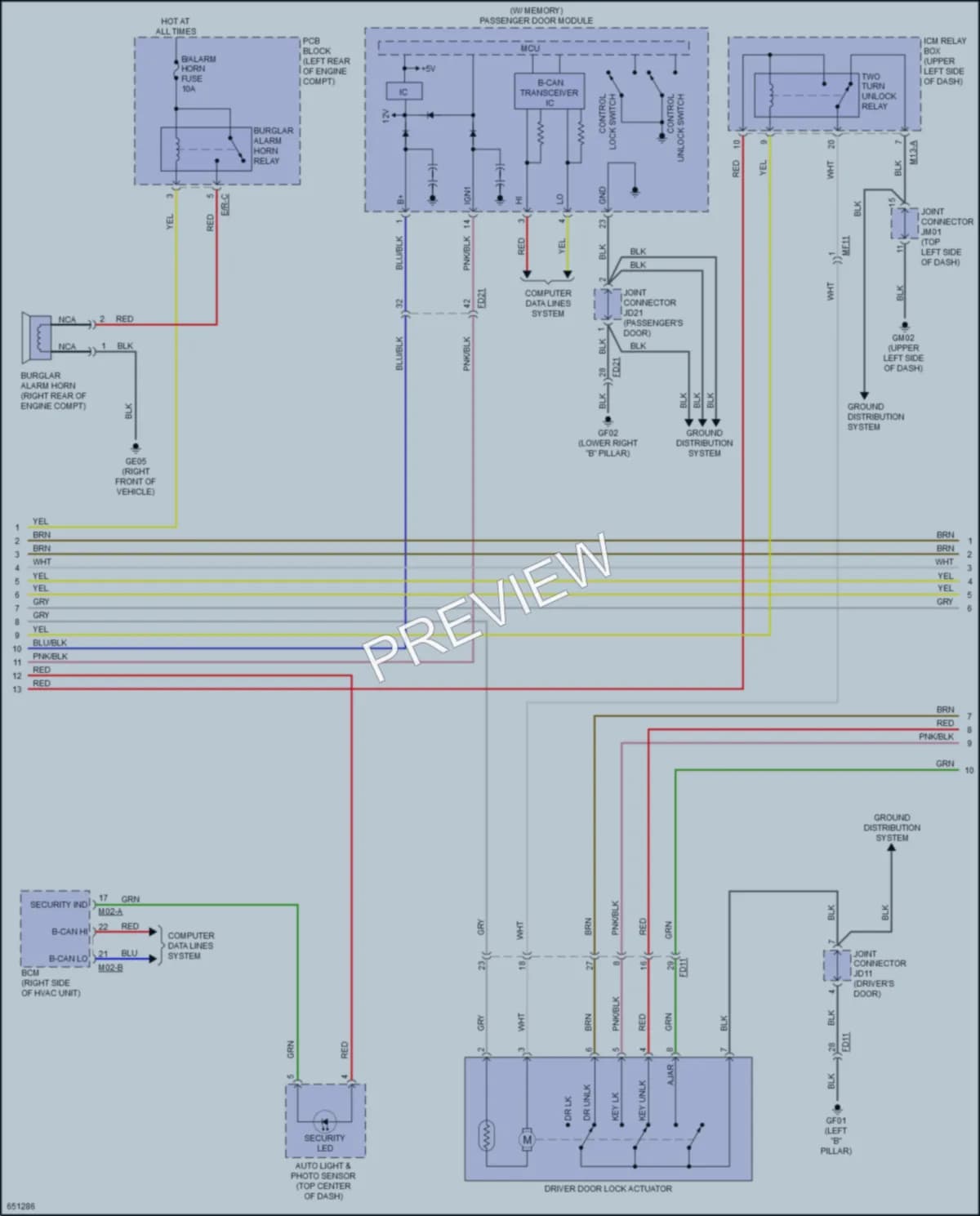 2019 Kia NiroPlugIn Anti Theft wiring diagram preview
