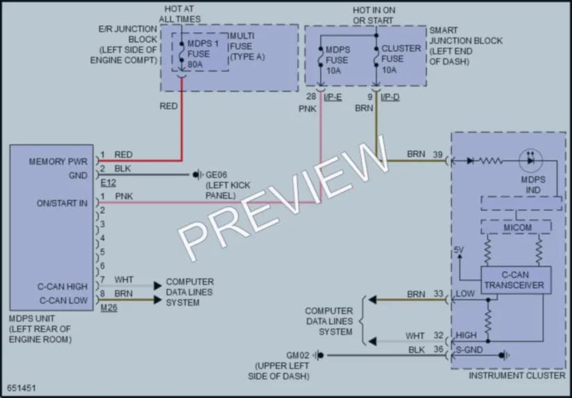 2019 Kia OptimaHybrid Electronic Power Steering wiring diagram preview