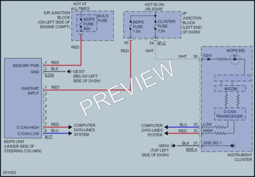 2019 Kia Rio Electronic Power Steering wiring diagram preview