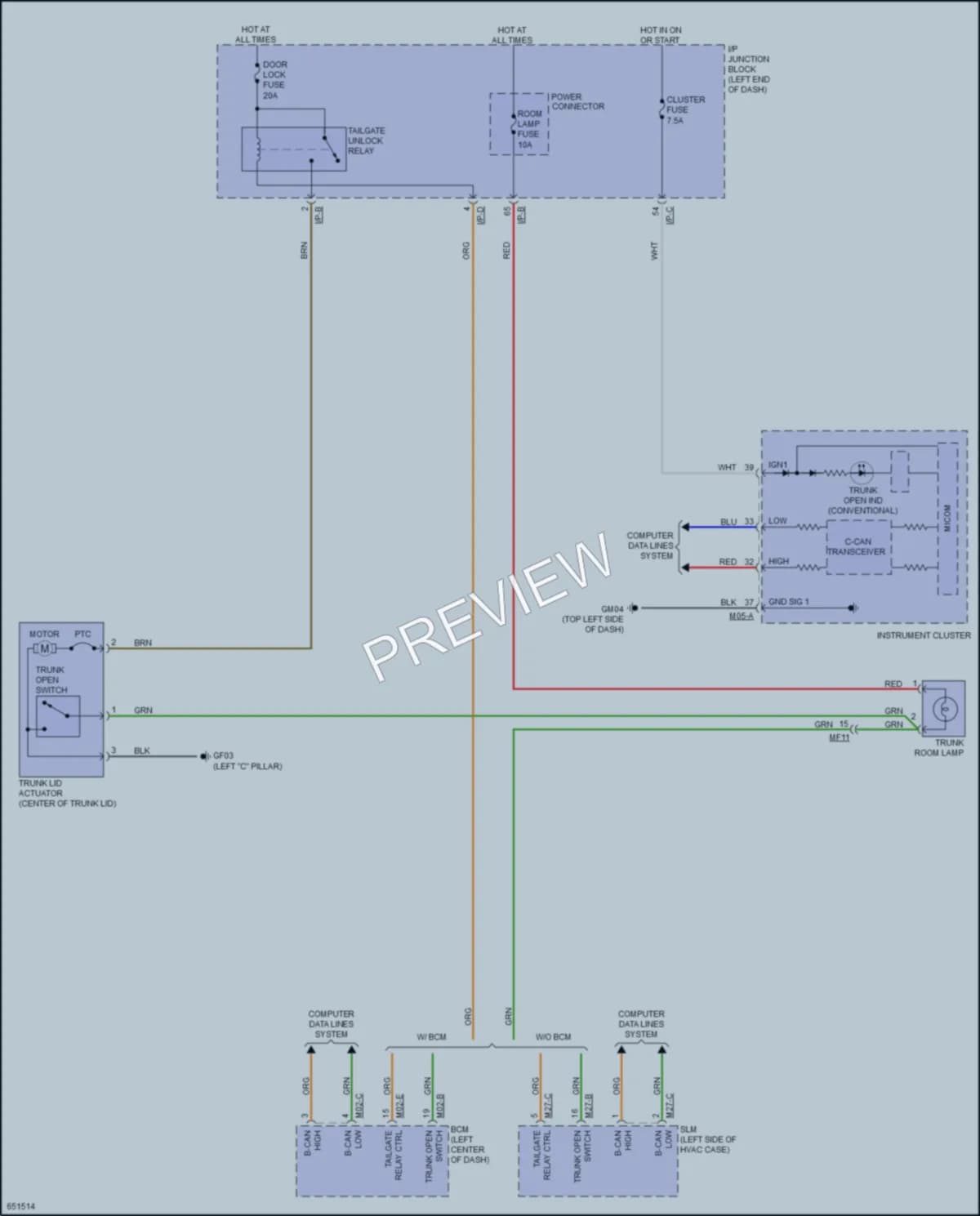 2019 Kia Rio Trunk Tailgate Fuel Door wiring diagram preview