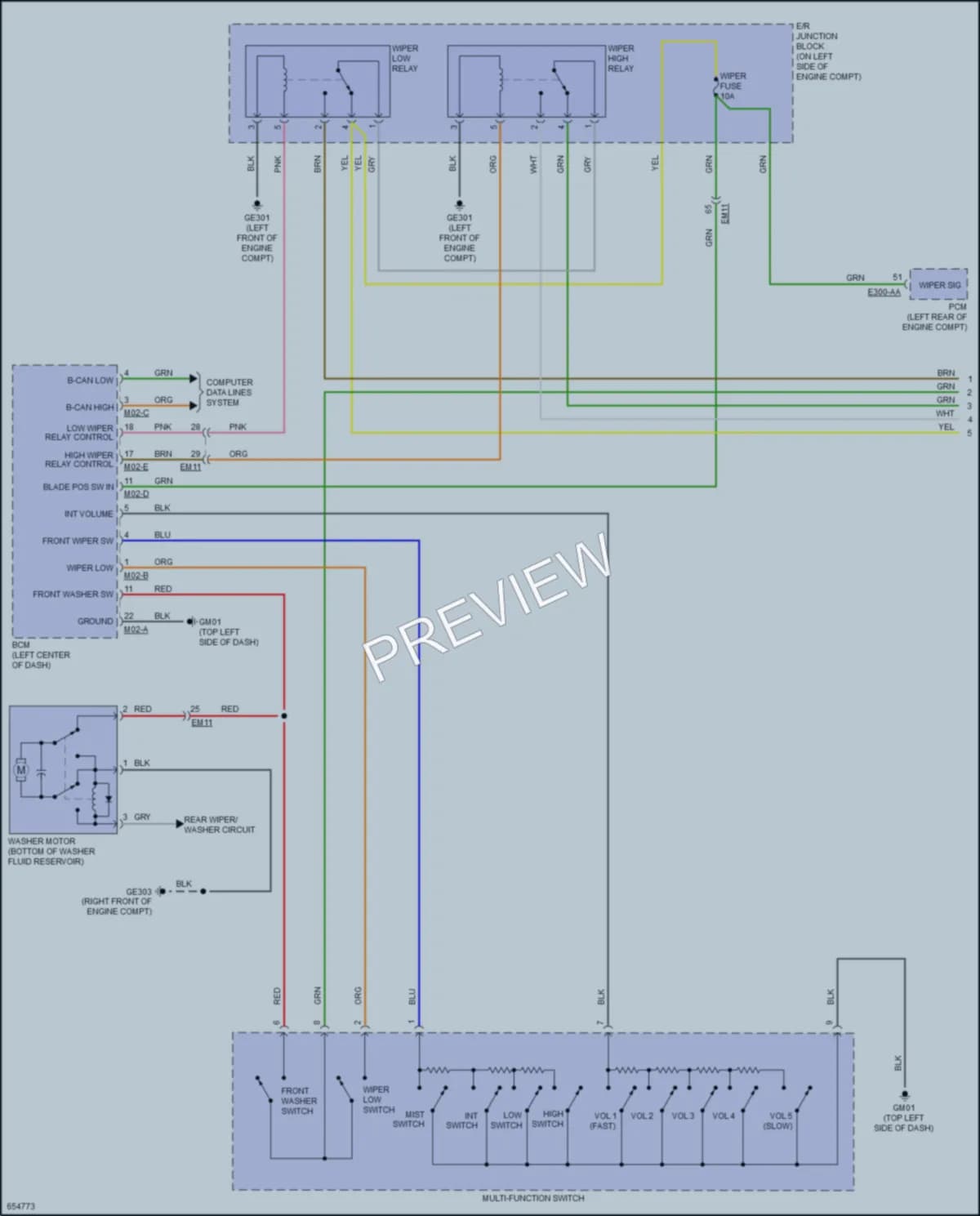 2019 Kia Rio Wiper Washer wiring diagram preview