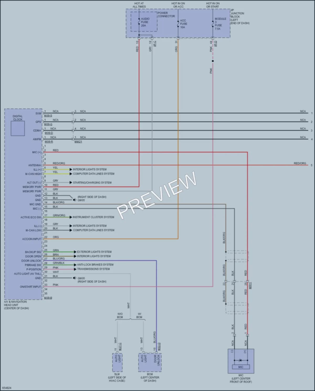 2019 Kia Rio5 Navigation wiring diagram preview