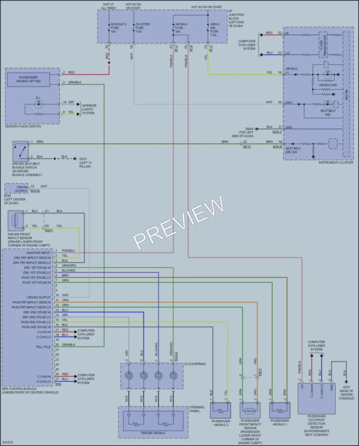 2019 Kia Rio5 Supplemental Restraints wiring diagram preview