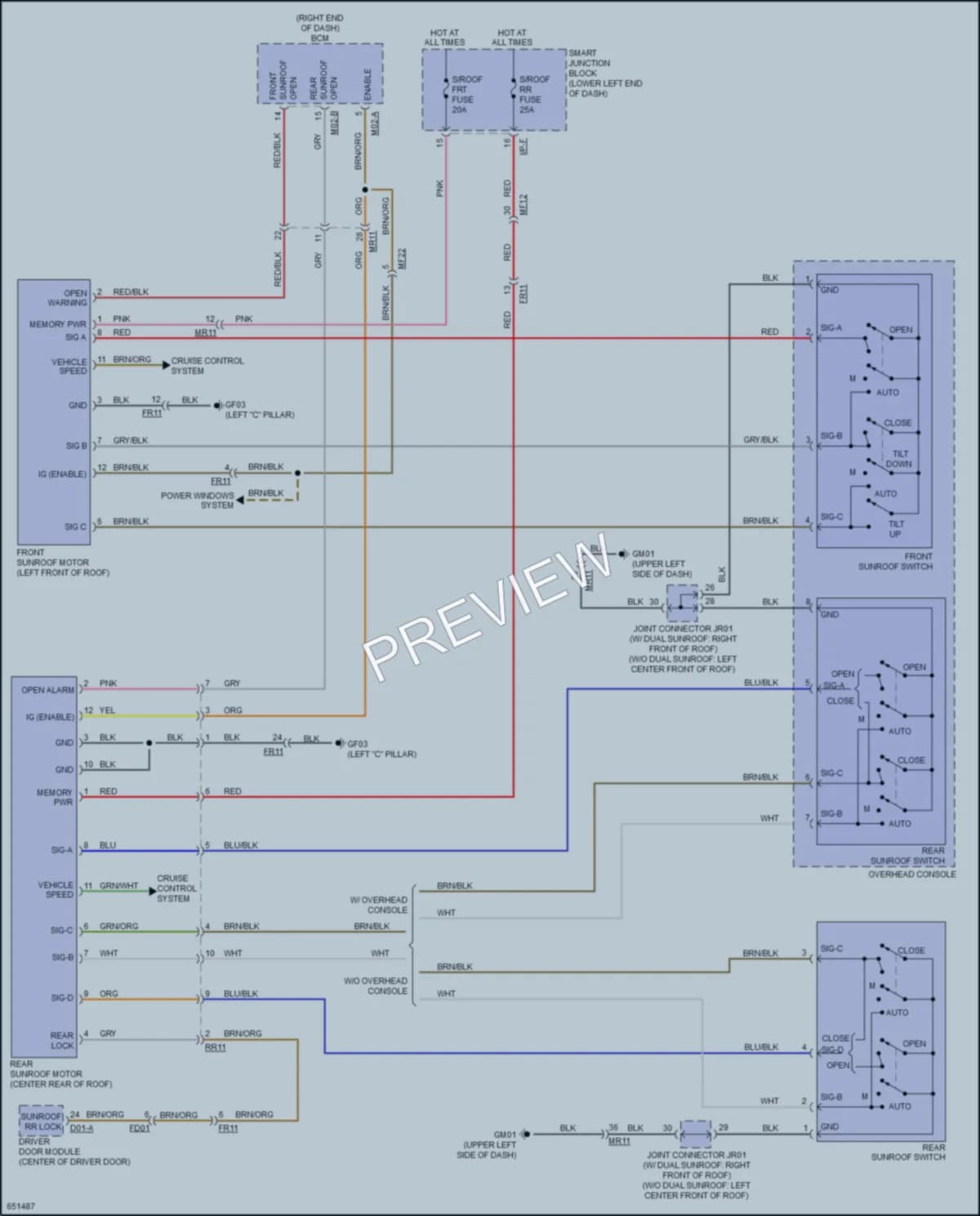 2019 Kia Sedona Power Top Sunroof wiring diagram preview