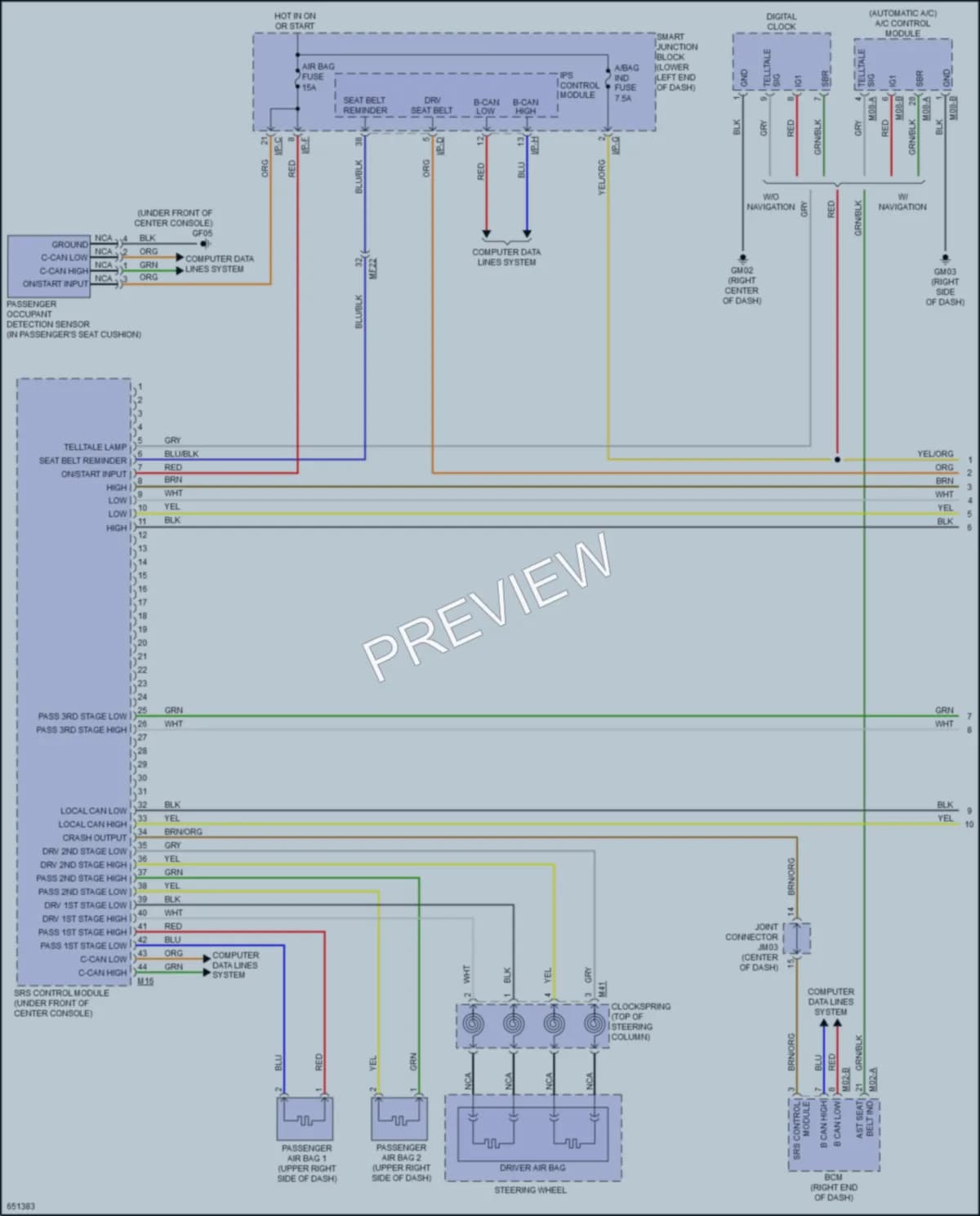 2019 Kia Sedona Supplemental Restraints wiring diagram preview