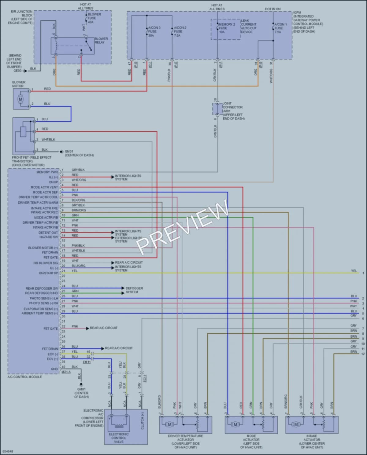2019 Kia Sorento Air Conditioning wiring diagram preview