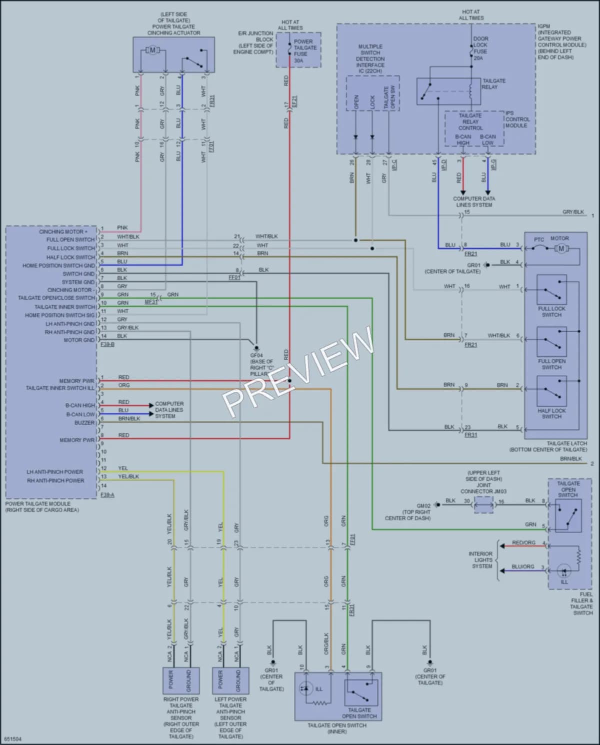 2019 Kia Sorento Trunk Tailgate Fuel Door wiring diagram preview