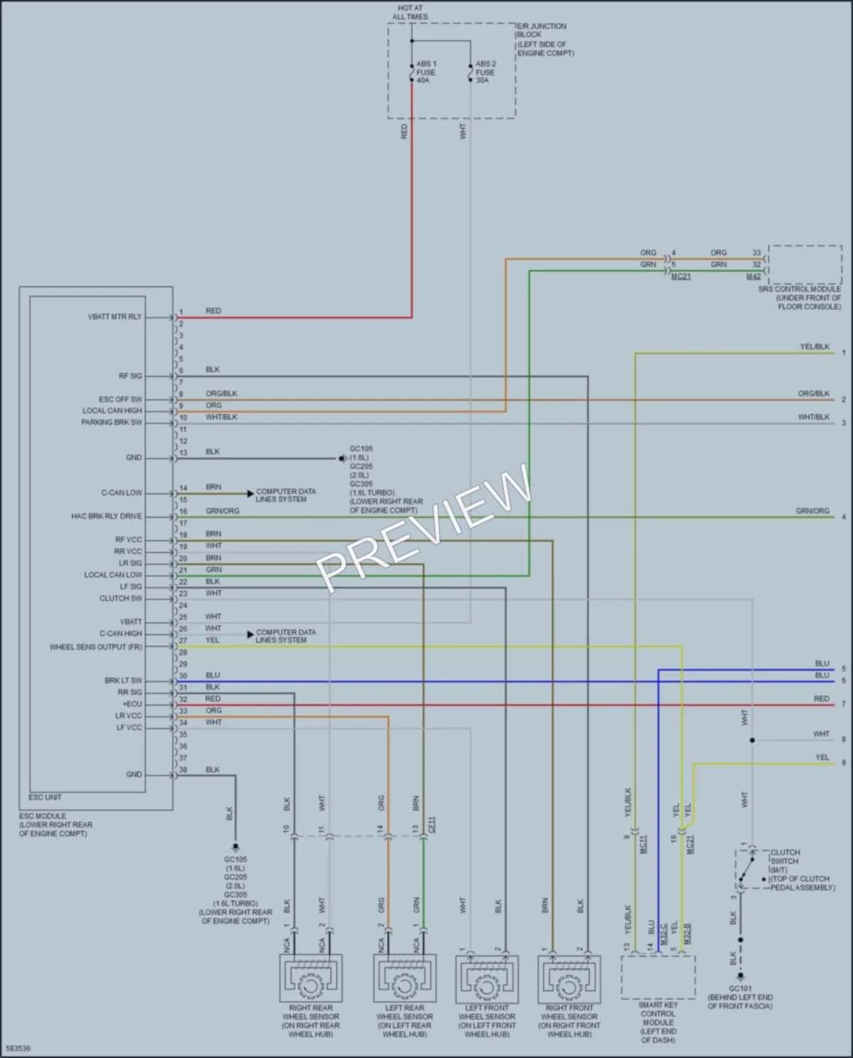 2019 Kia Soul Anti Lock Brakes wiring diagram preview